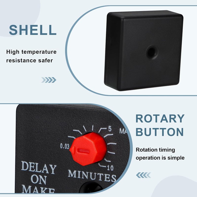 Weasch 2Pcs Delay On Make Timer, QD-068, 0.03 to 10 Min, Adjustable Delay, 19-288 VAC OR DC (2) - Image 2